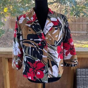 Scott Taylor Women's Floral Silk Blend Jacket Size M